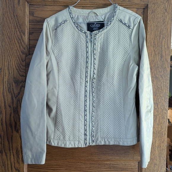 Carmin Jackets & Blazers - Carmin Faux Leather Jacket Chain Detailing Size L